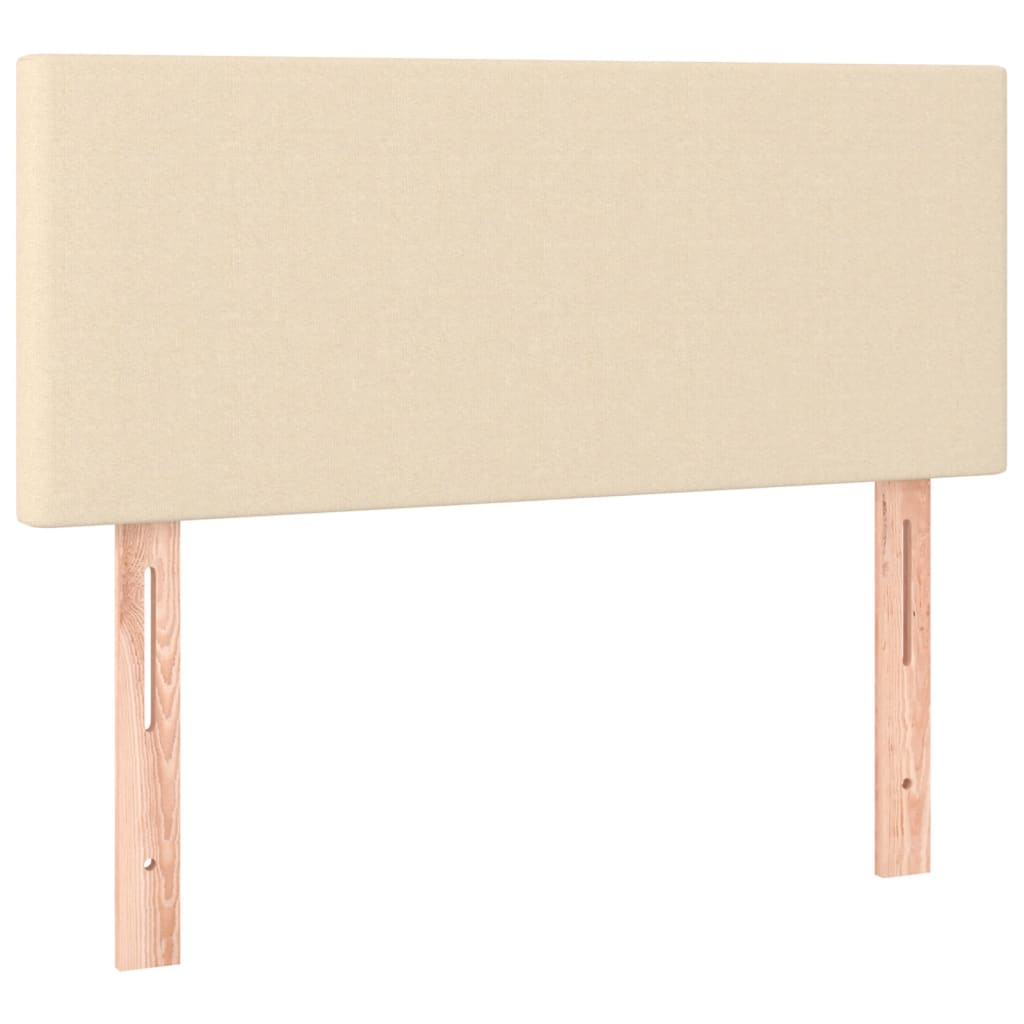 Krevet box spring s madracem LED krem 90x190 cm od tkanine