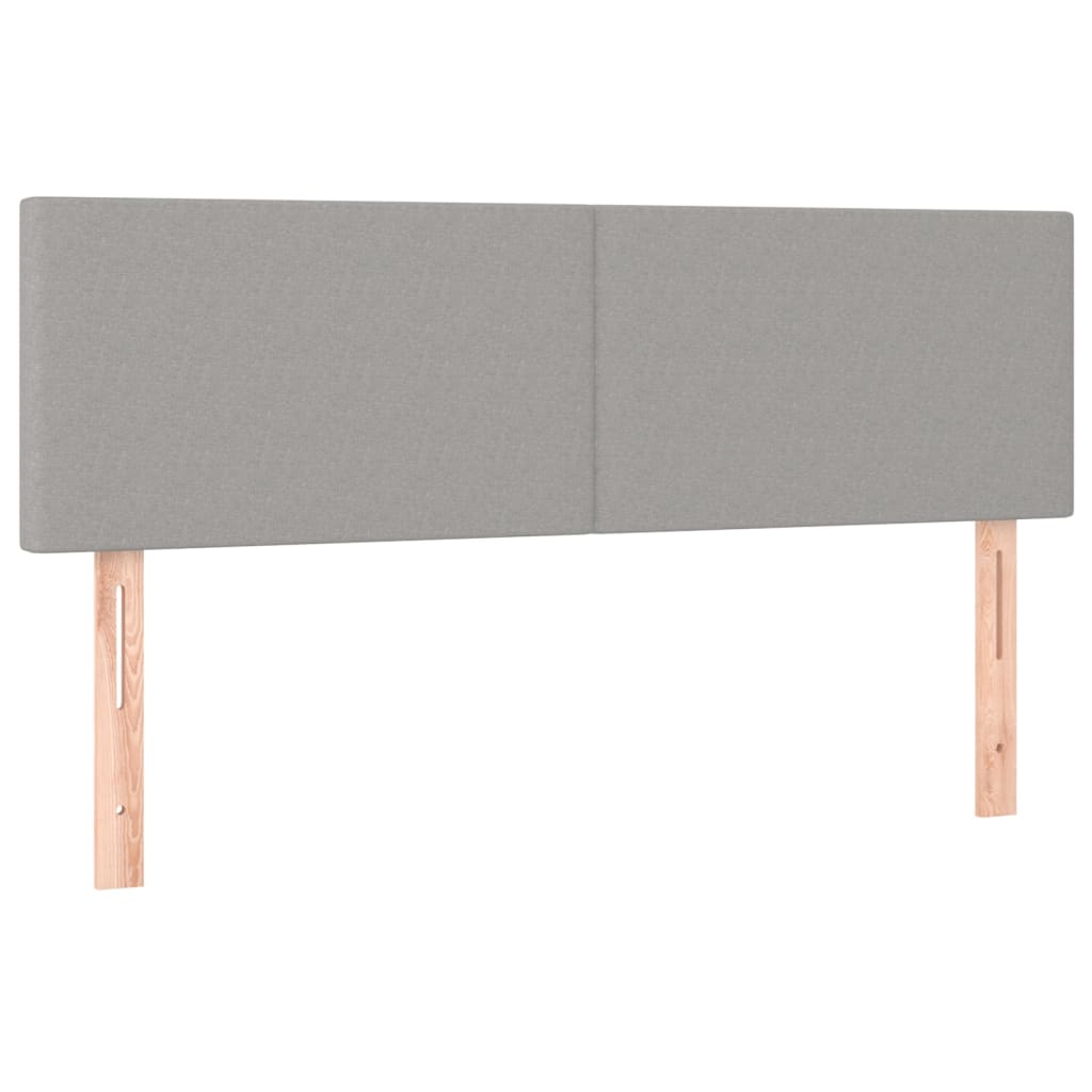 Krevet box spring s madracem LED svjetlosivi 140x190 cm tkanina
