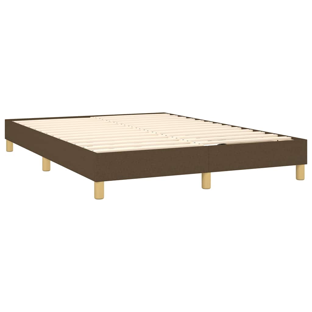 Krevet box spring s madracem LED tamnosmeđi 140x190 cm tkanina