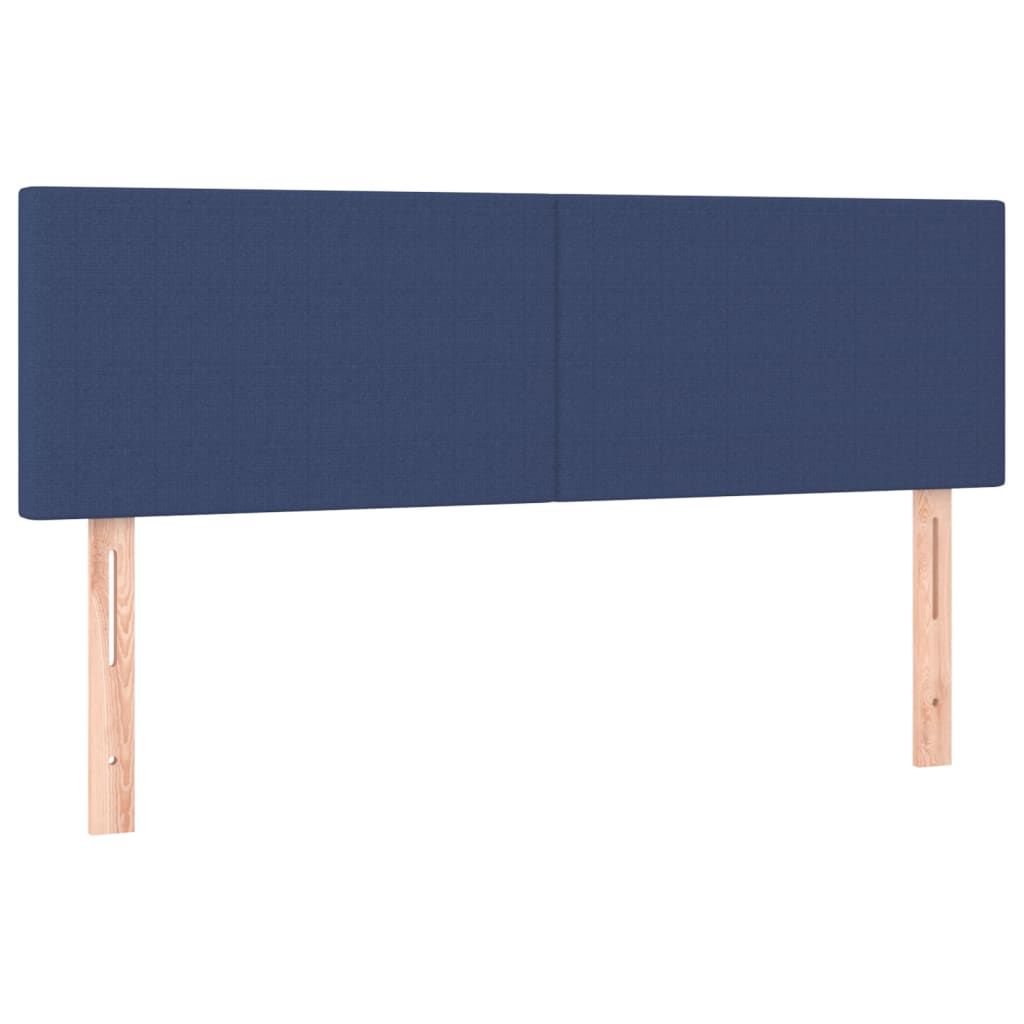 Krevet box spring s madracem LED plavi 140x190 cm od tkanine