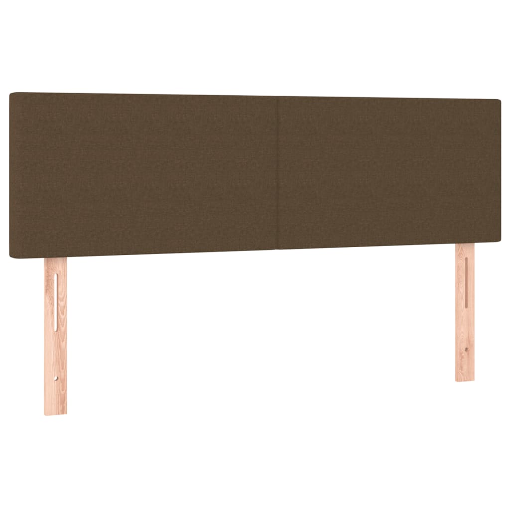 Krevet box spring s madracem LED tamnosmeđi 140x200 cm tkanina