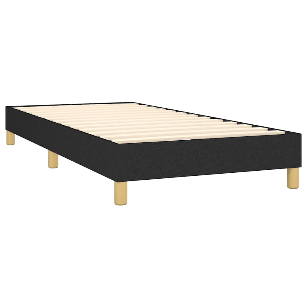 Krevet box spring s madracem LED crni 100x200 cm od tkanine