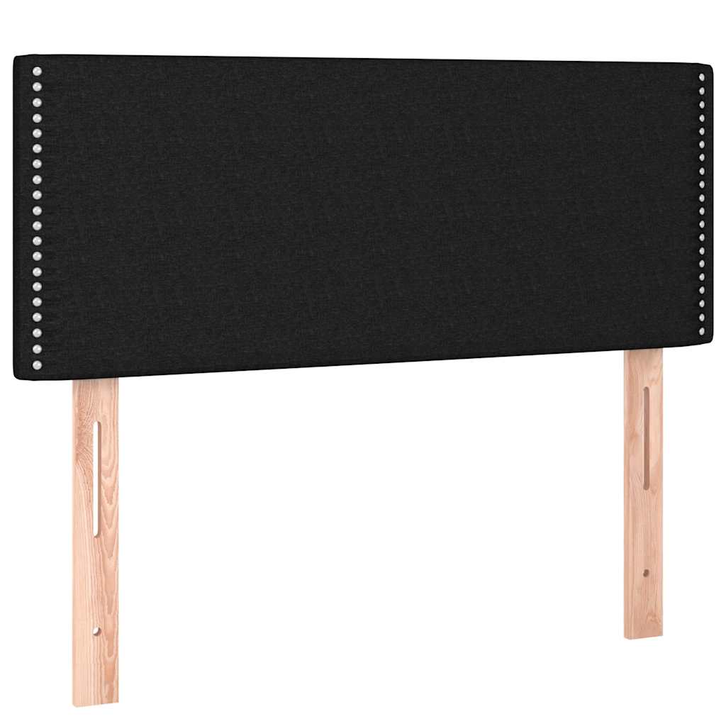 Krevet box spring s madracem LED crni 100x200 cm od tkanine
