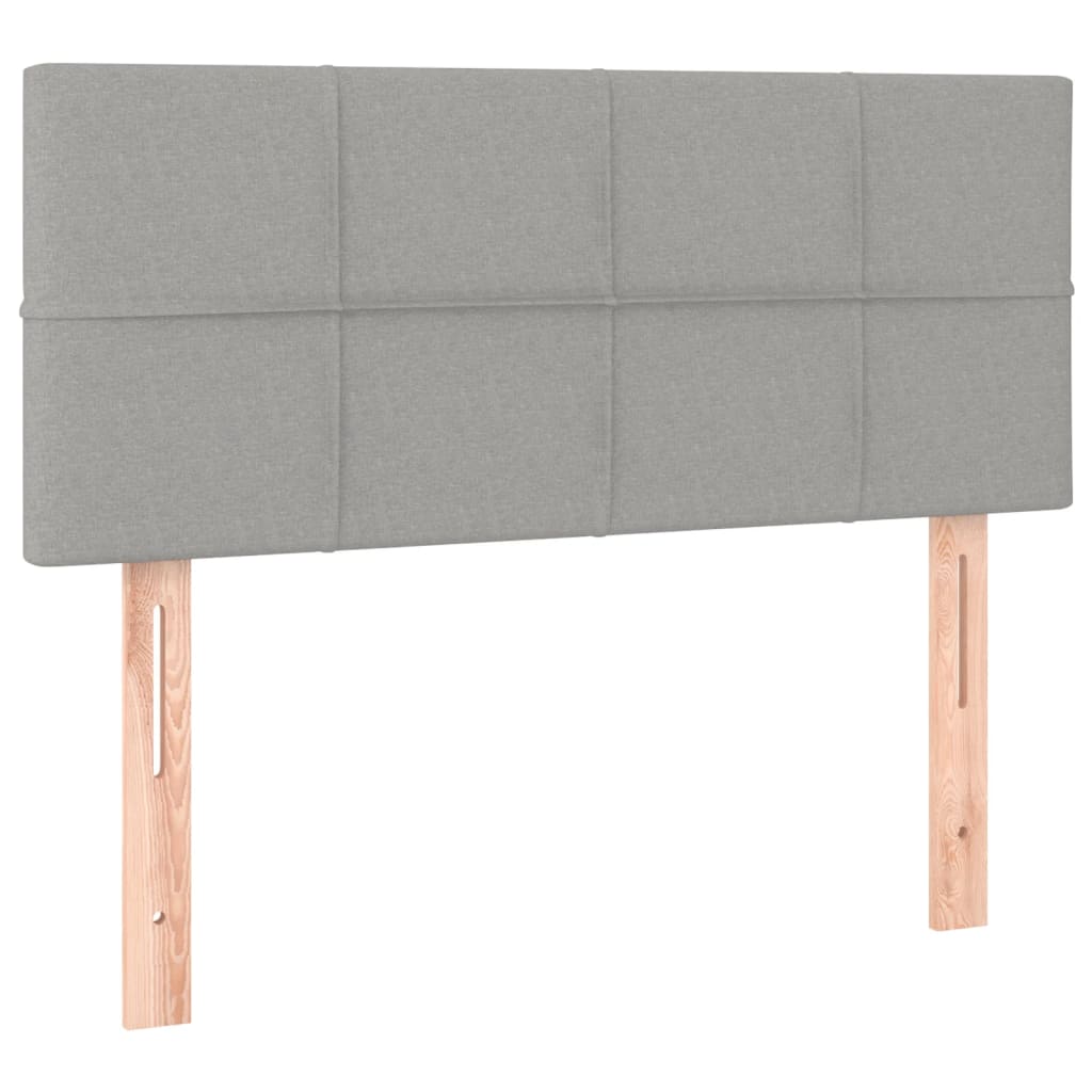 Krevet box spring s madracem LED svjetlosivi 100x200 cm tkanina