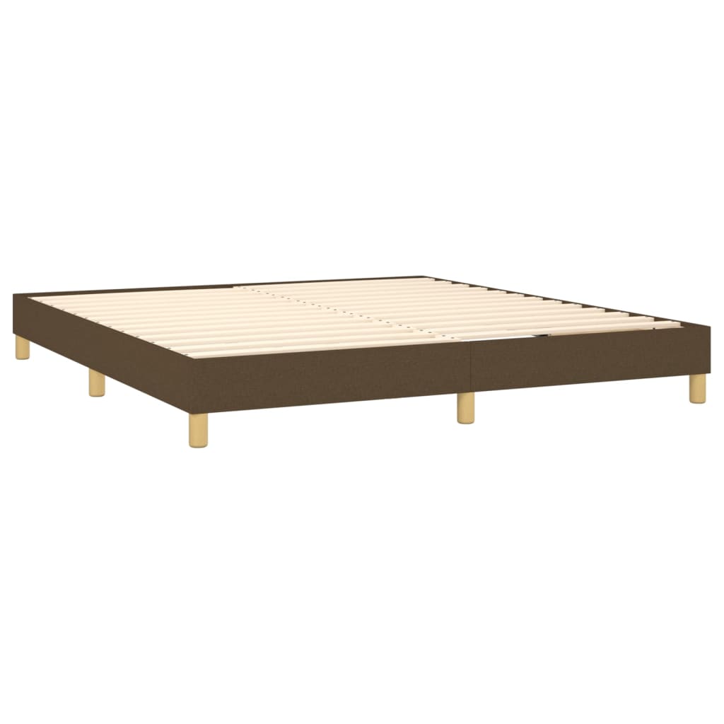 Krevet box spring s madracem LED tamnosmeđi 180x200 cm tkanina
