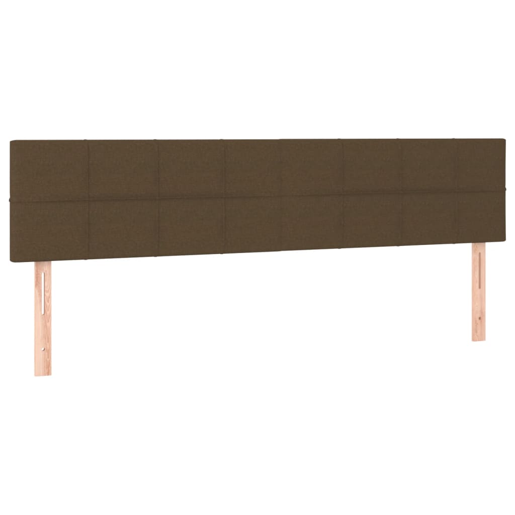 Krevet box spring s madracem LED tamnosmeđi 200x200 cm tkanina
