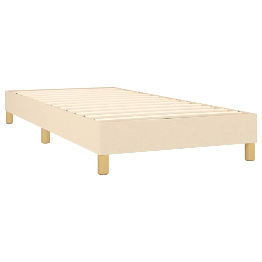 Krevet box spring s madracem LED krem 100x200 cm od tkanine