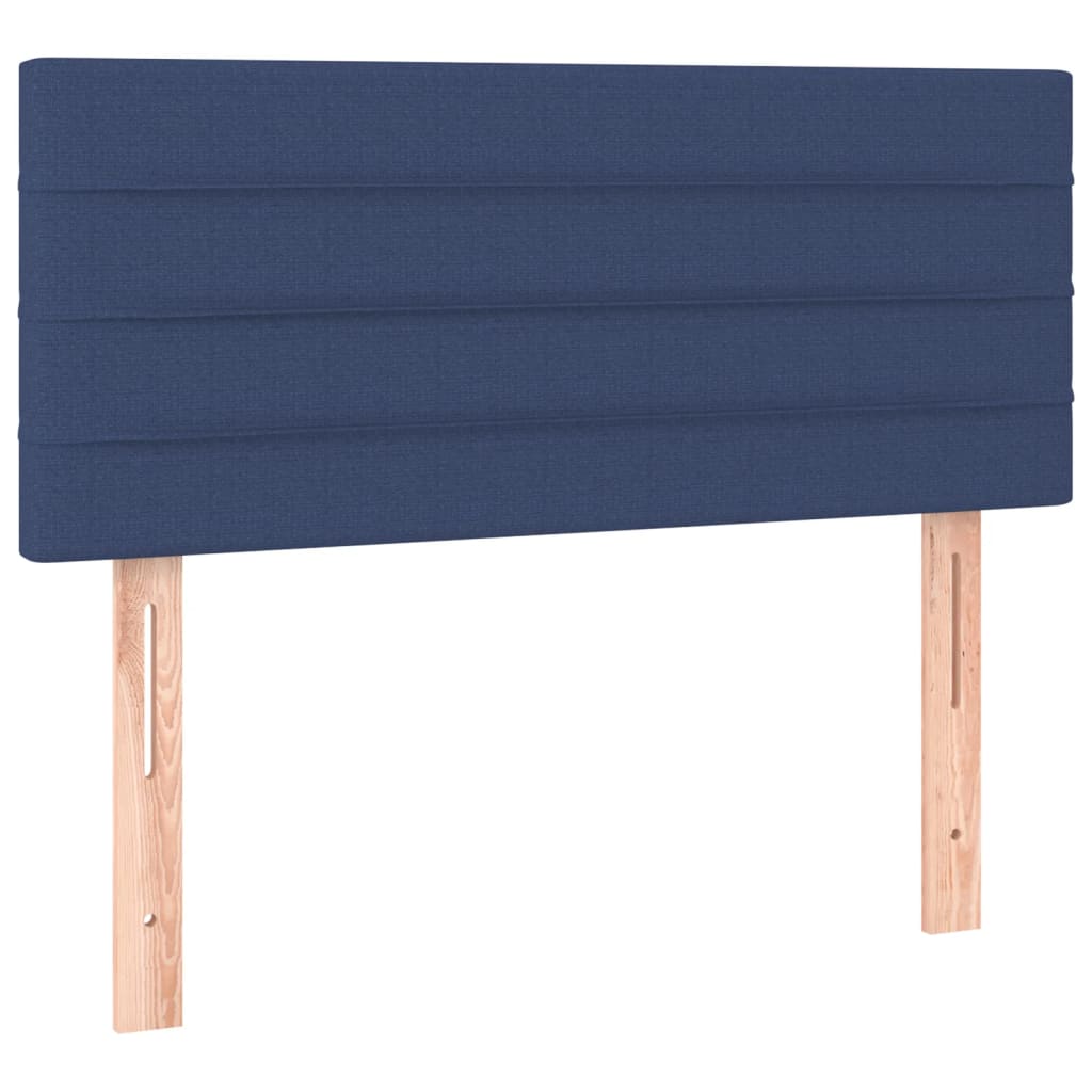 Krevet box spring s madracem LED plavi 100x200 cm od tkanine