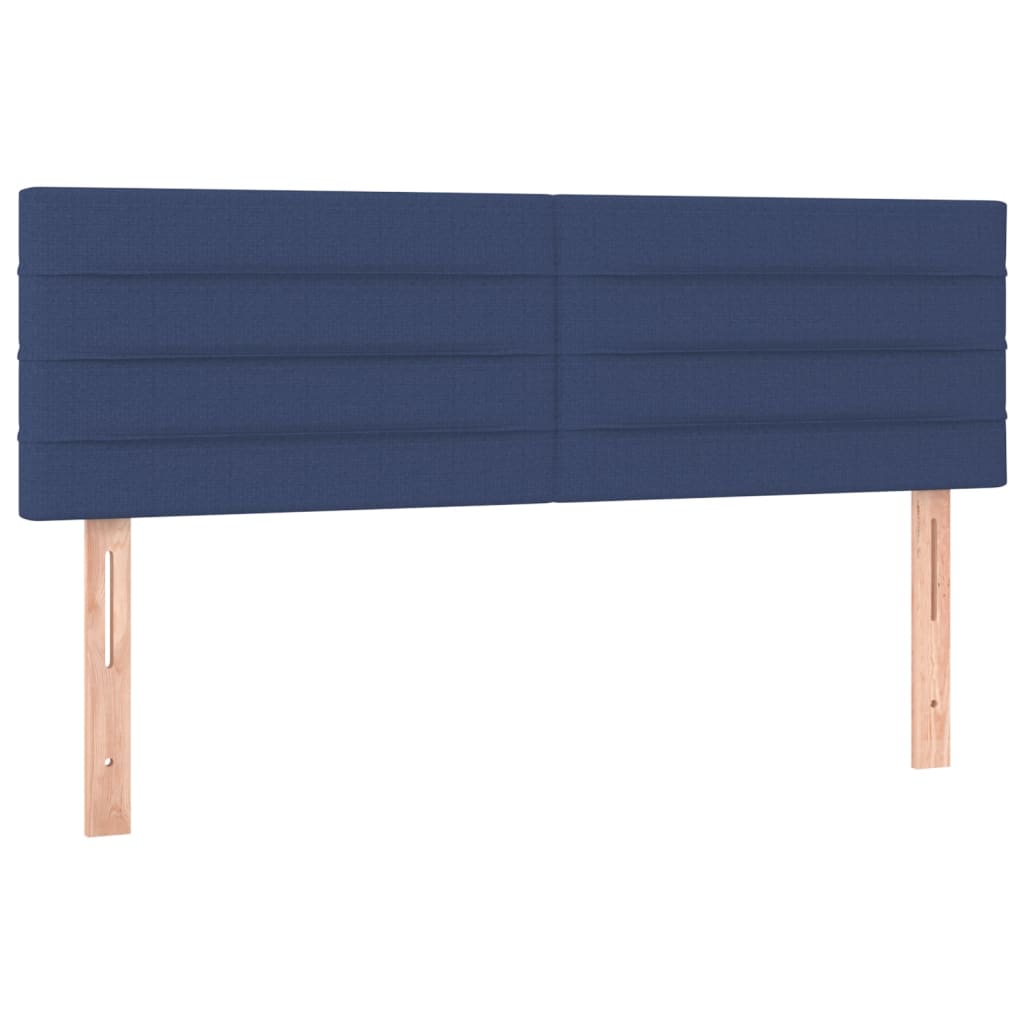 Krevet box spring s madracem LED plavi 140x200 cm od tkanine