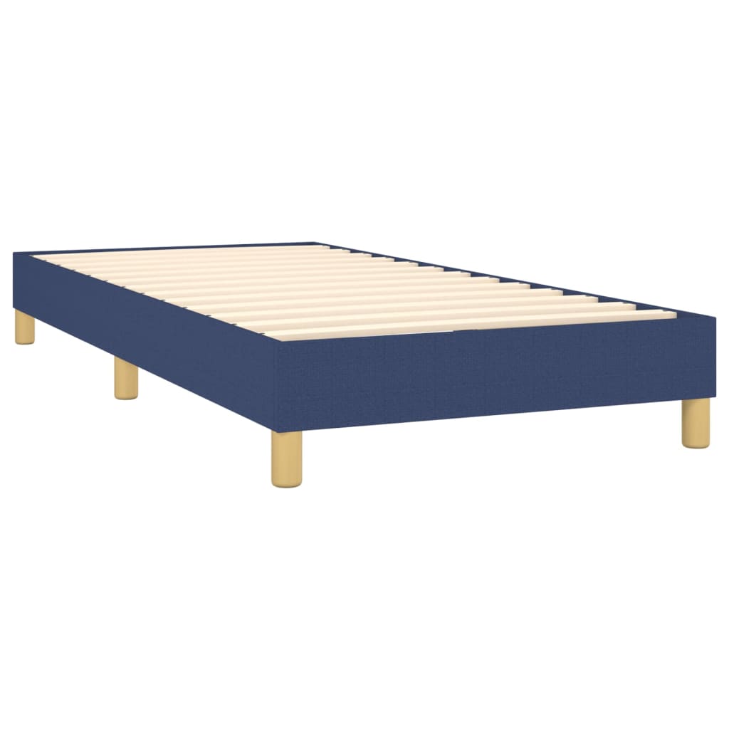 Krevet box spring s madracem LED plavi 90x190 cm od tkanine