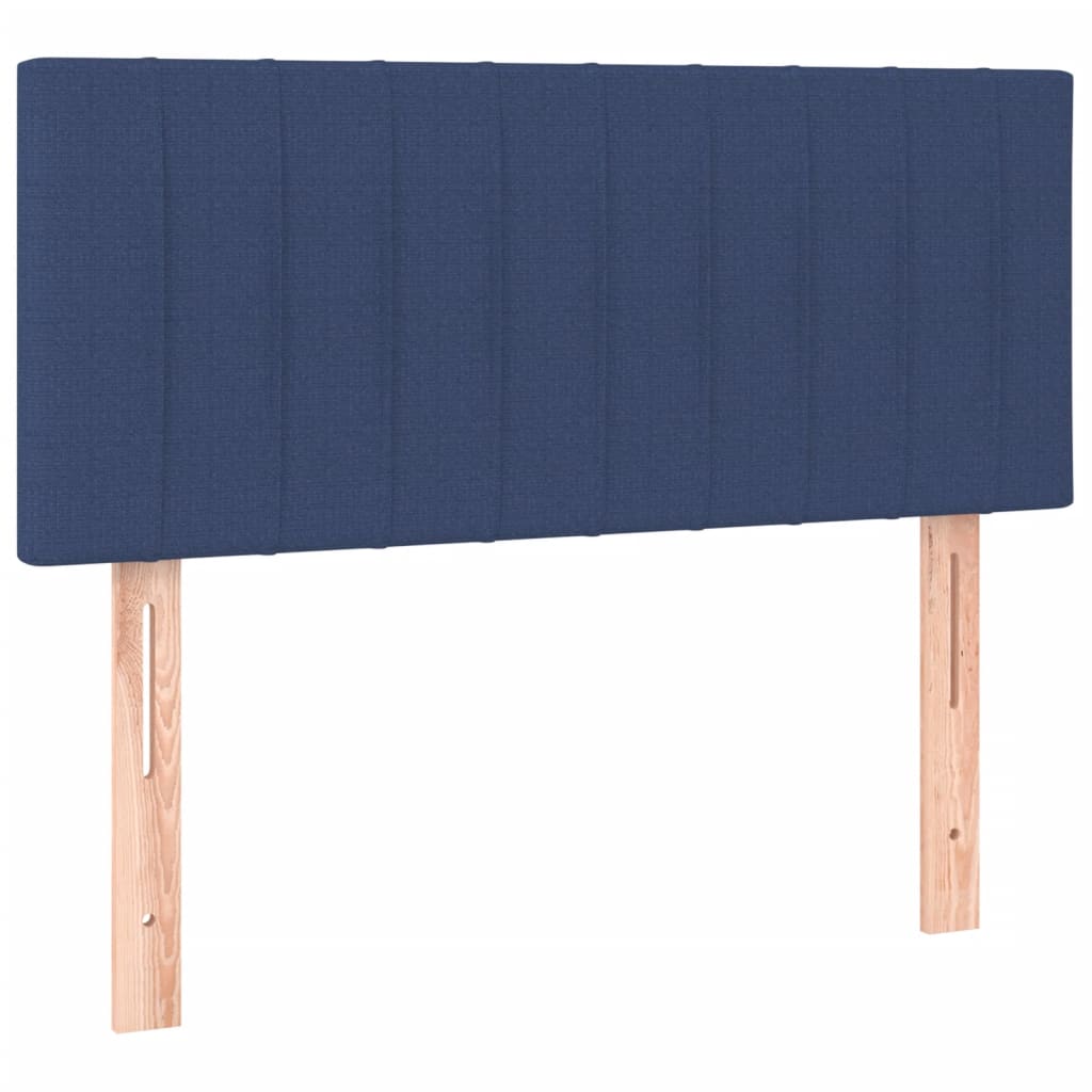 Krevet box spring s madracem LED plavi 90x200 cm od tkanine