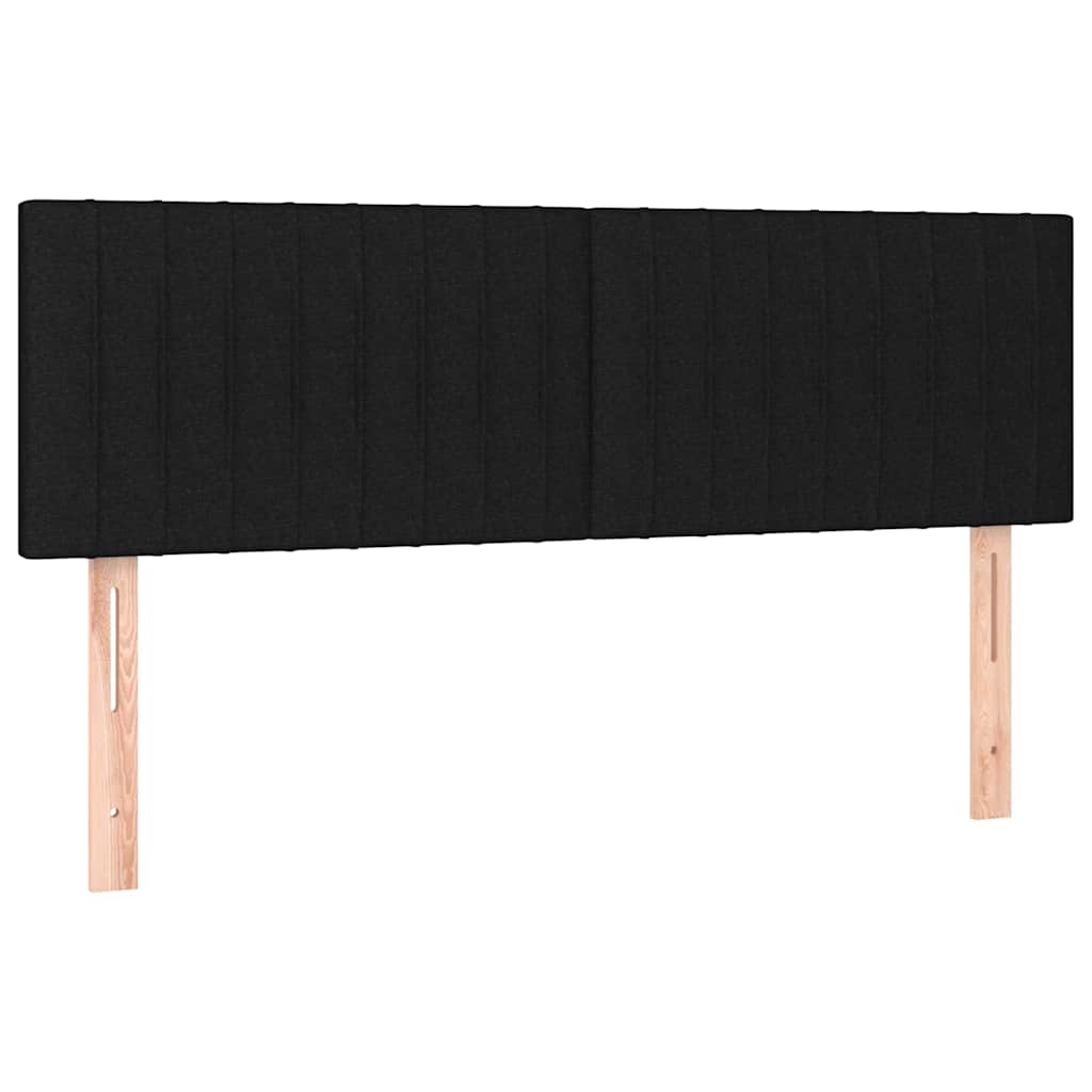 Krevet box spring s madracem LED crni 140x200 cm od tkanine