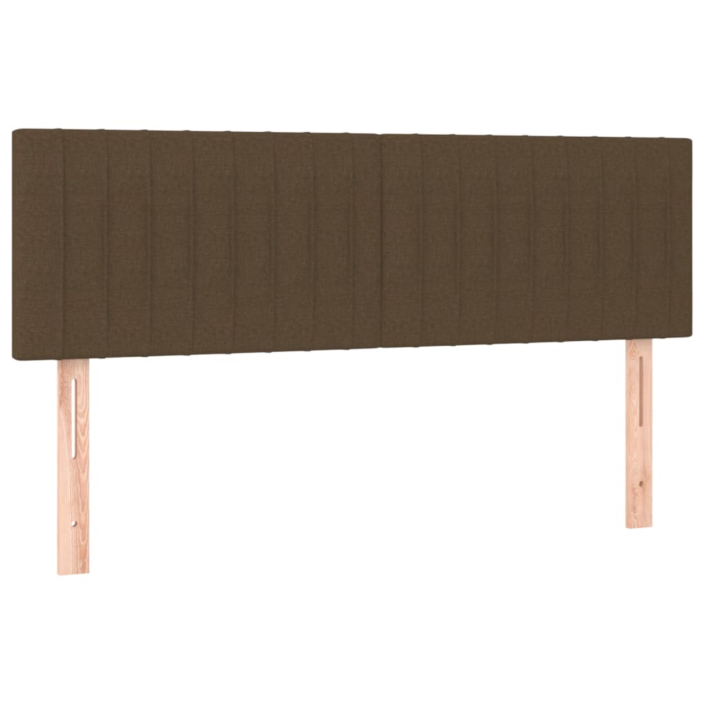 Krevet box spring s madracem LED tamnosmeđi 140x200 cm tkanina