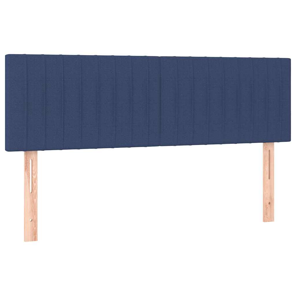 Krevet box spring s madracem LED plavi 140x200 cm od tkanine