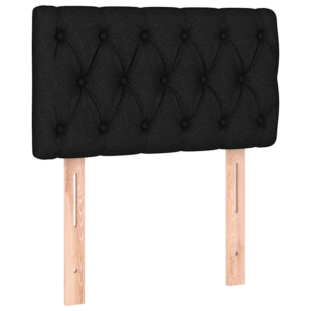 Krevet box spring s madracem LED crni 80 x 200 cm od tkanine