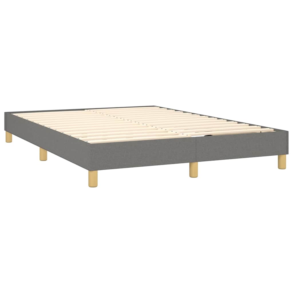 Krevet box spring s madracem LED tamnosivi 140x190 cm tkanina