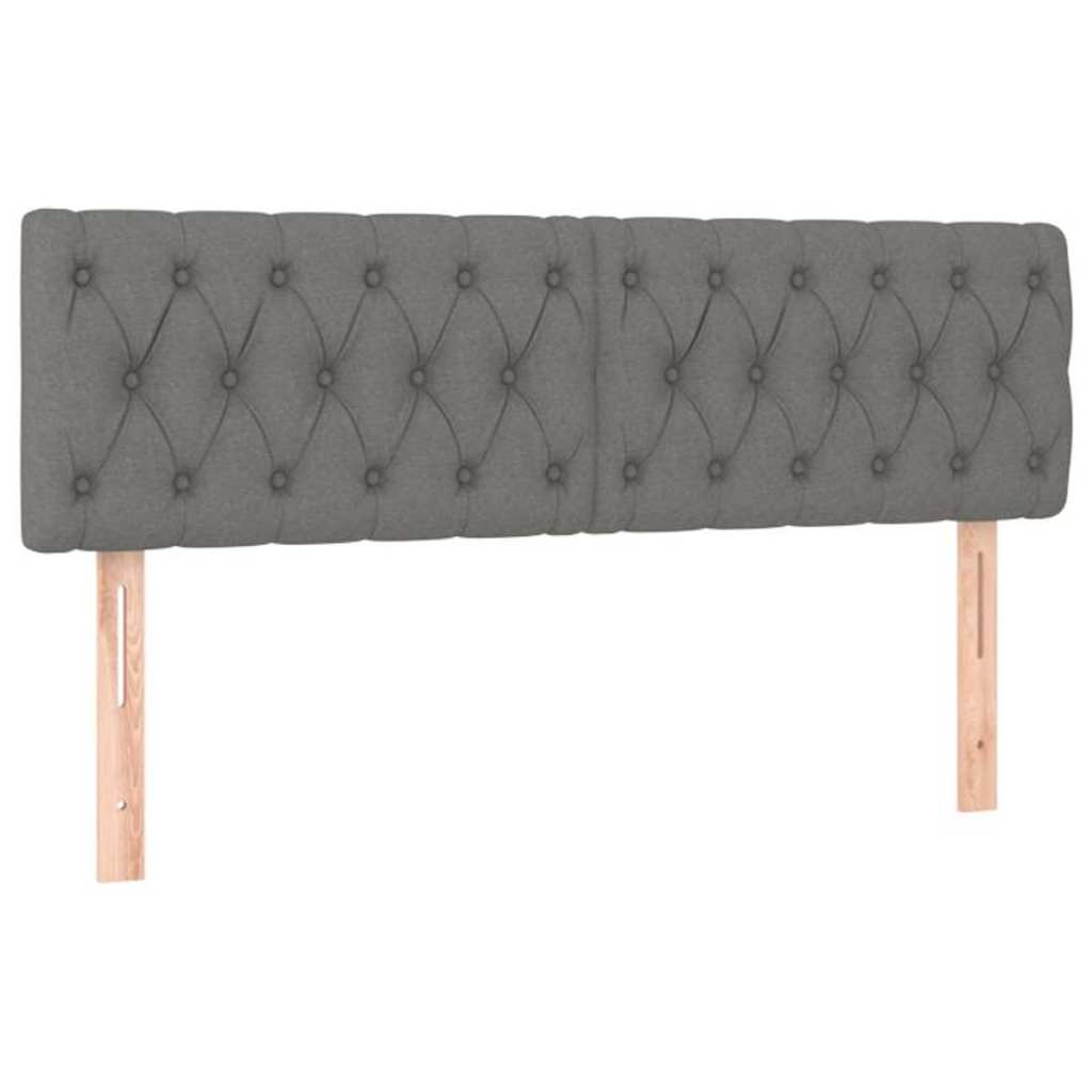 Krevet box spring s madracem LED tamnosivi 140x190 cm tkanina