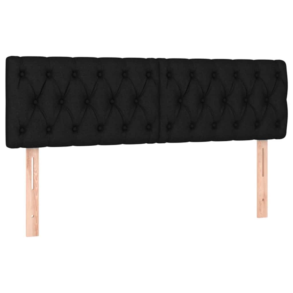 Krevet box spring s madracem LED crni 140x200 cm od tkanine