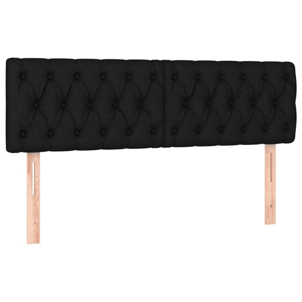 Krevet box spring s madracem LED crni 160x200 cm od tkanine