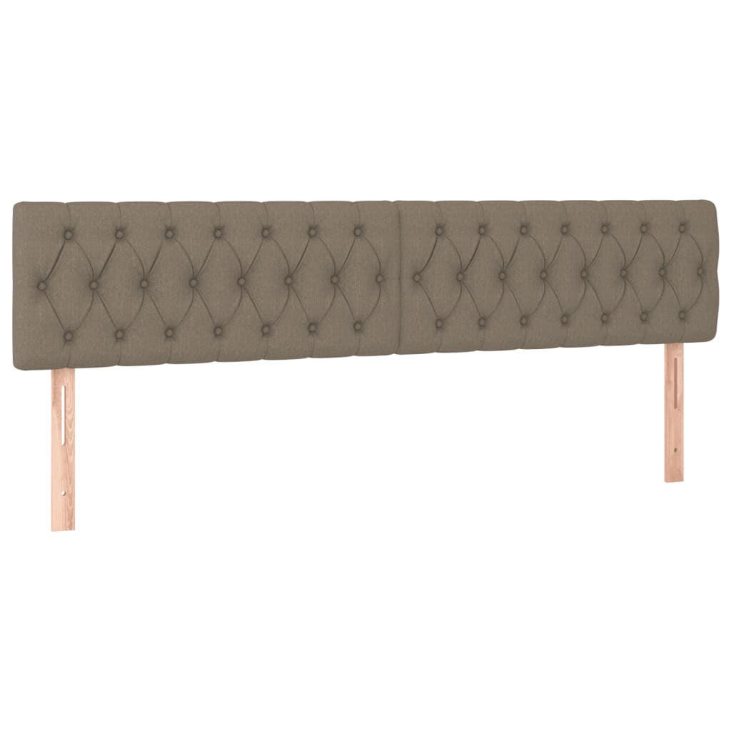 Krevet box spring s madracem LED smeđesivi 200x200 cm tkanina