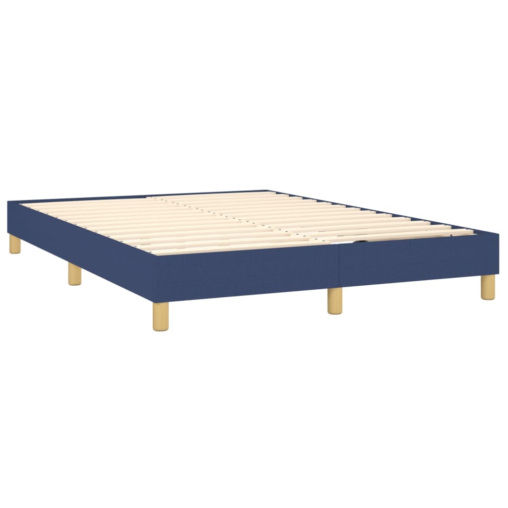 Krevet box spring s madracem LED plavi 140x200 cm od tkanine
