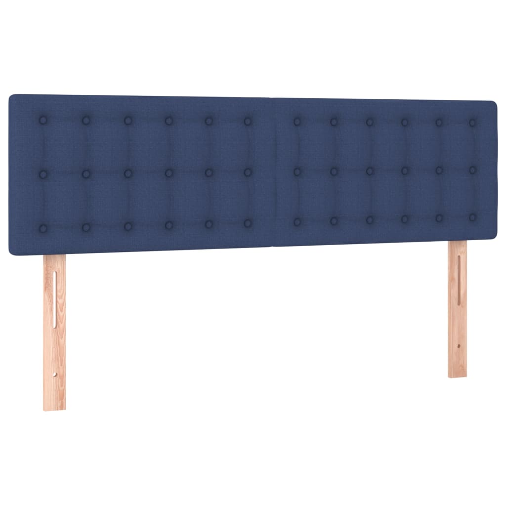 Krevet box spring s madracem LED plavi 140x200 cm od tkanine