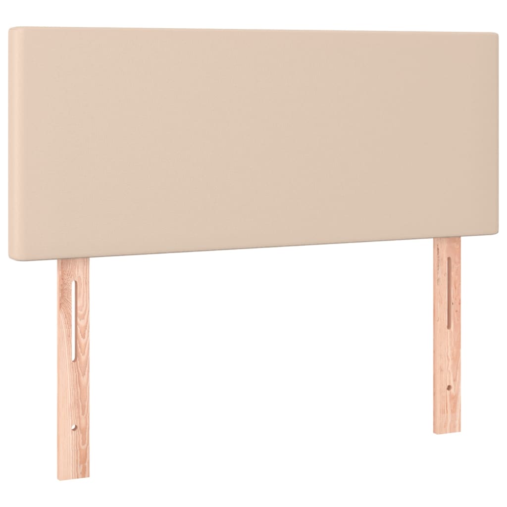 Krevet box spring madrac LED cappuccino 90x190cm umjetna koža