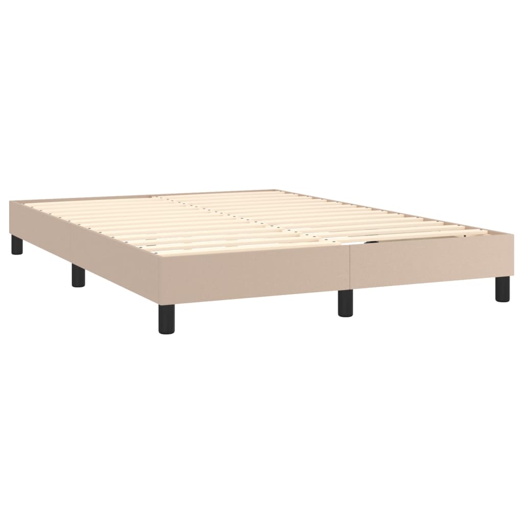 Krevet box spring madrac LED cappuccino 140x200cm umjetna koža