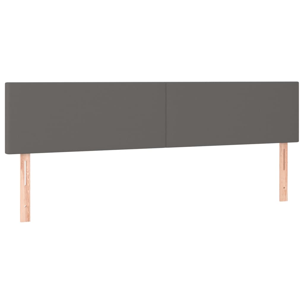 Krevet box spring s madracem LED sivi 160x200cm od umjetne kože