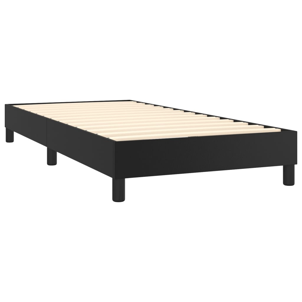 Krevet box spring s madracem LED crni 80x200 cm od umjetne kože