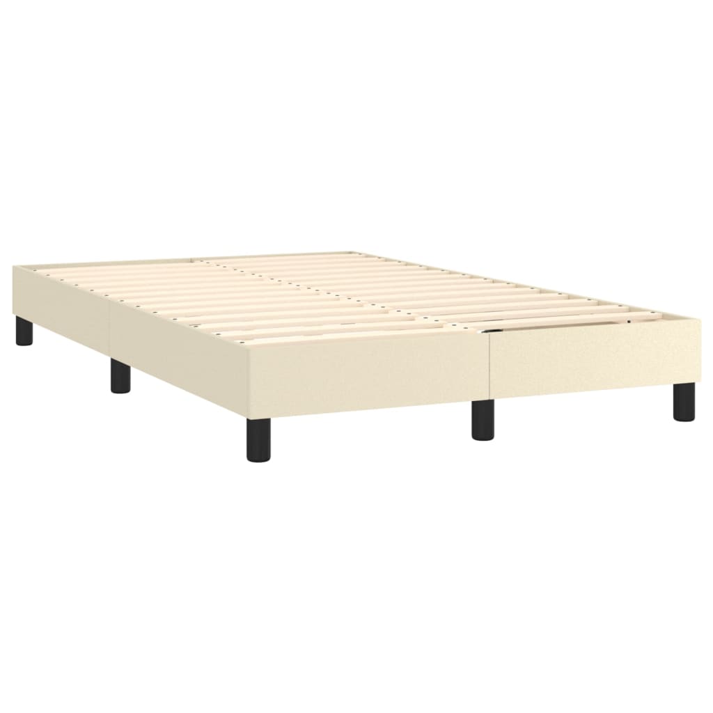 Krevet box spring s madracem LED krem 120x200cm od umjetne kože