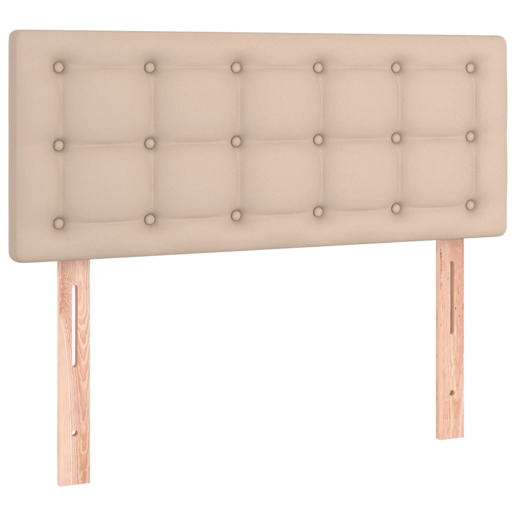 Krevet box spring madrac LED cappuccino 120x200cm umjetna koža