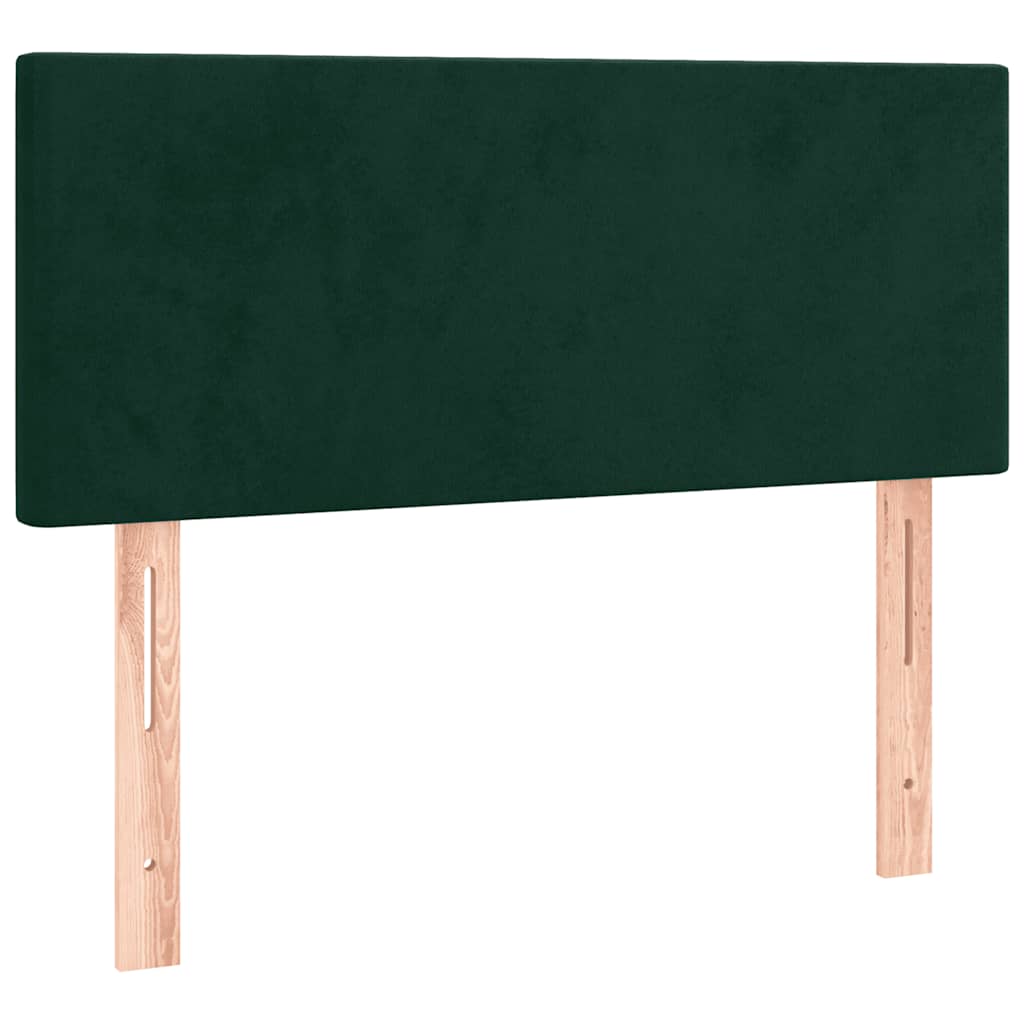 Krevet box spring s madracem LED tamnozeleni 80 x 200 cm baršun