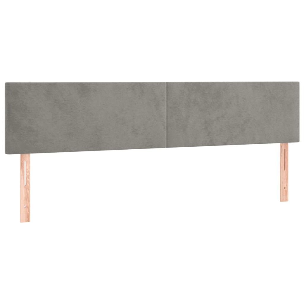 Krevet box spring s madracem LED svjetlosivi 200x200 cm baršun