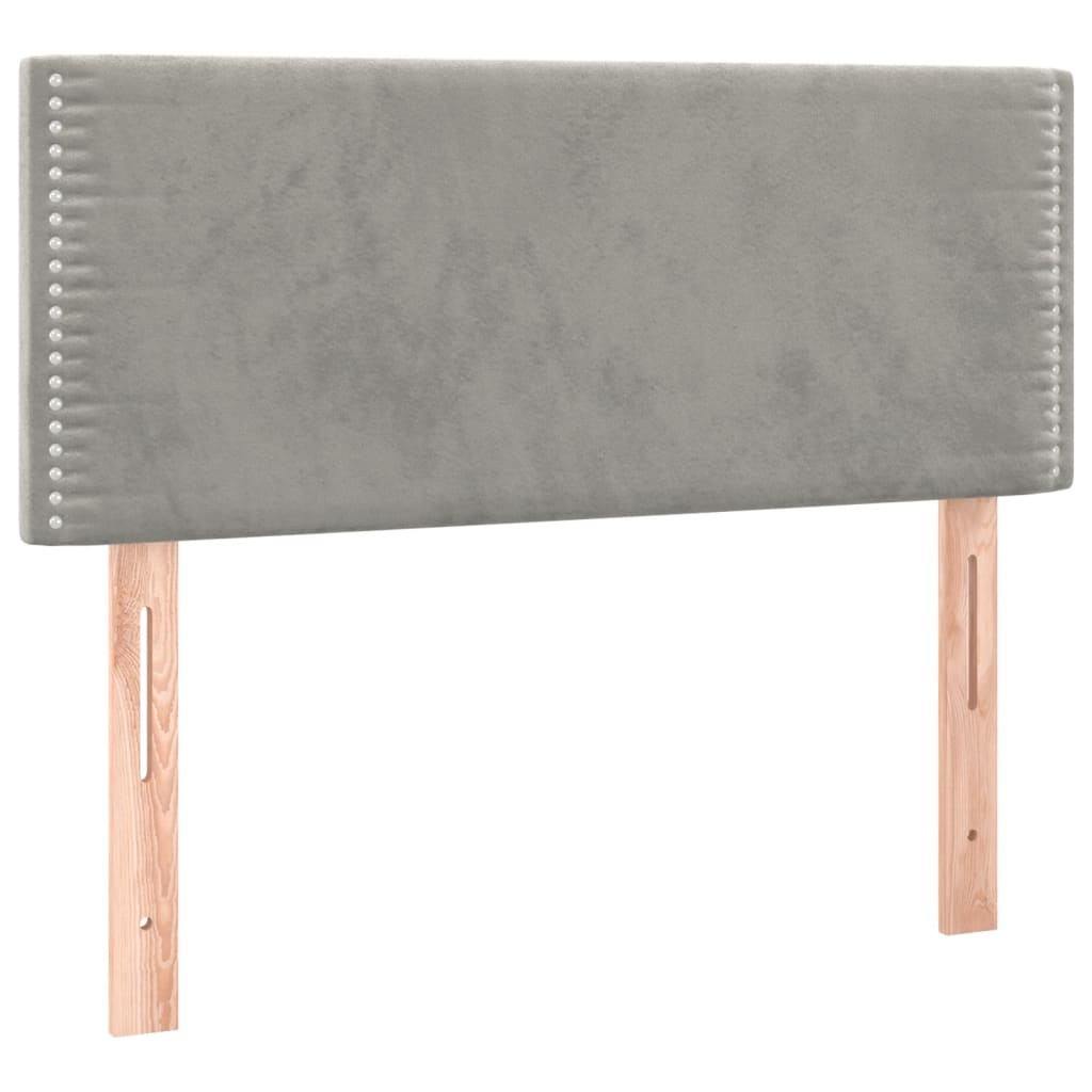 Krevet box spring s madracem LED svjetlosivi 80x200 cm baršun