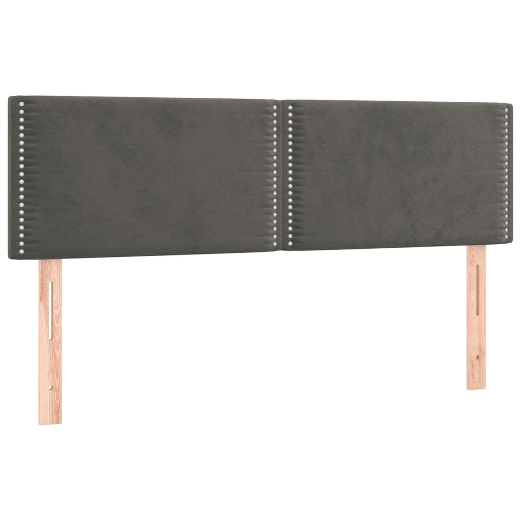 Krevet box spring s madracem LED tamnosivi 140x200 cm baršun