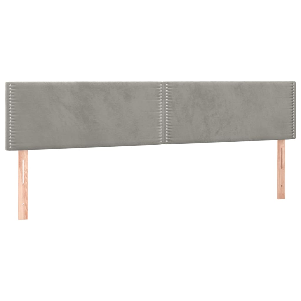 Krevet box spring s madracem LED svjetlosivi 200x200 cm baršun