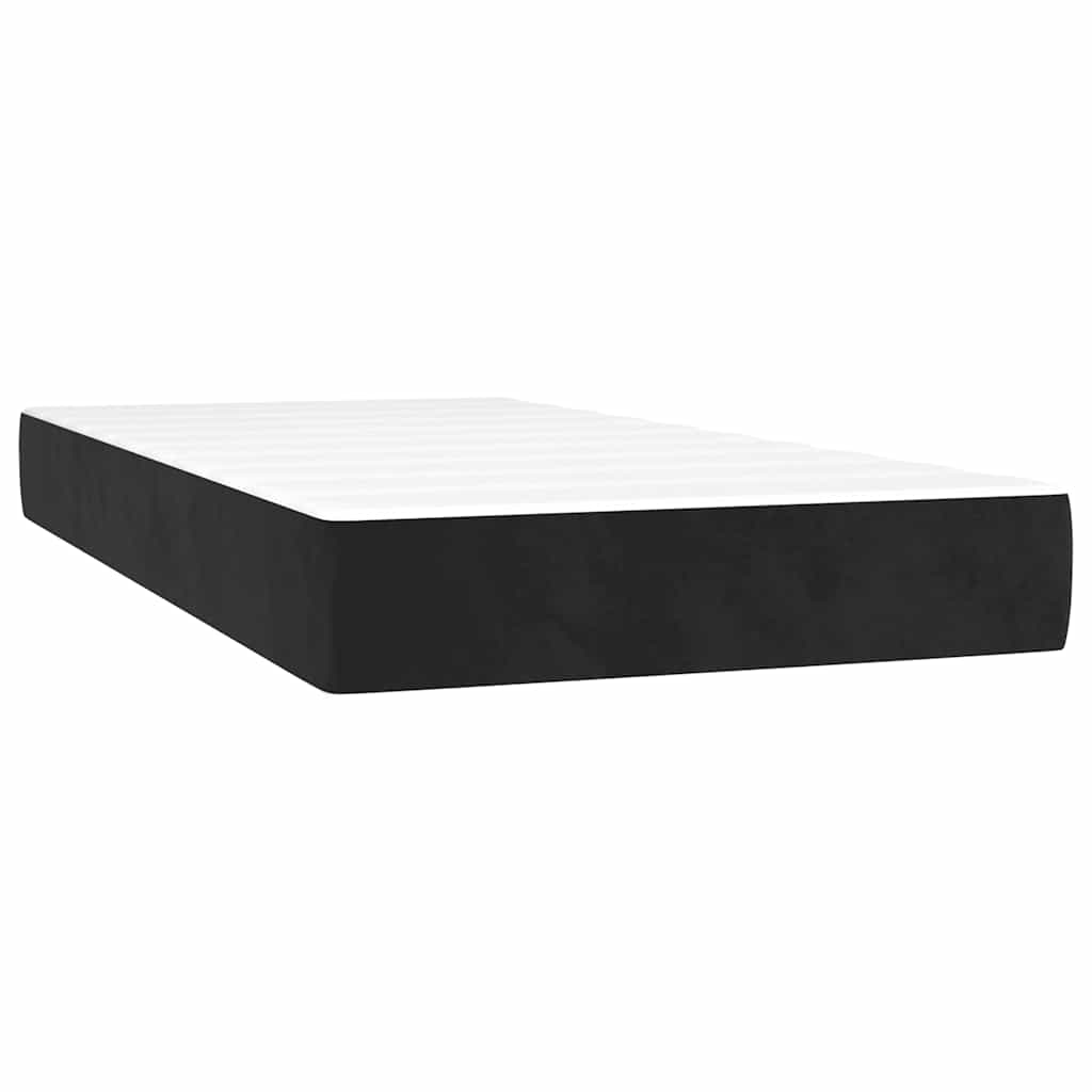 Krevet box spring s madracem LED crni 80 x 200 cm baršunasti