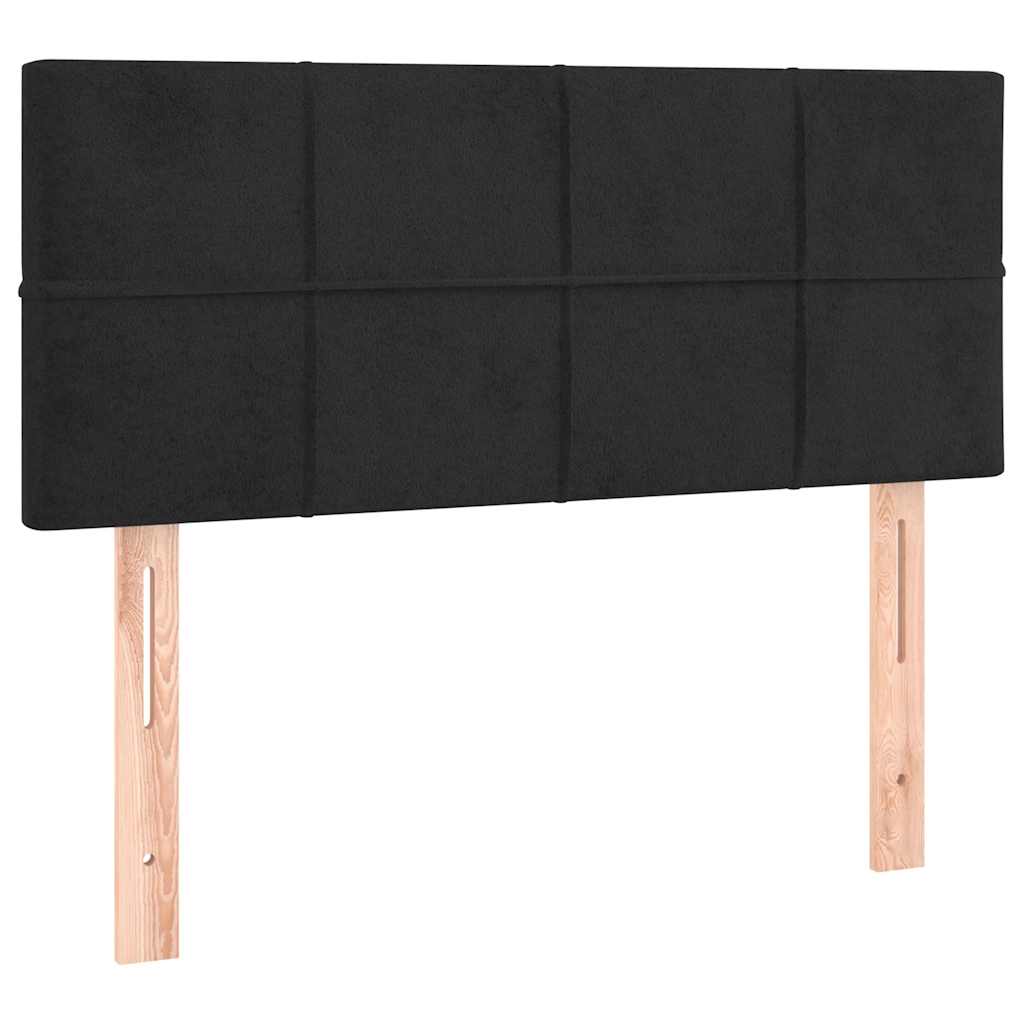 Krevet box spring s madracem LED crni 80 x 200 cm baršunasti
