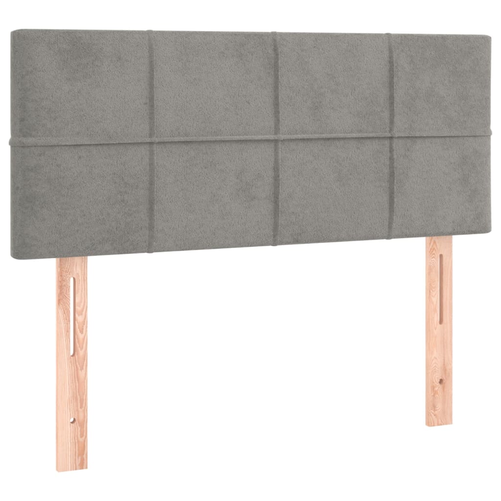 Krevet box spring s madracem LED svjetlosivi 120x200 cm baršun