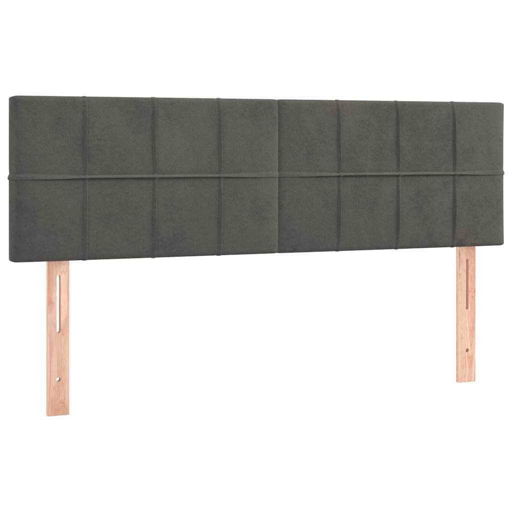 Krevet box spring s madracem LED tamnosivi 140x190 cm baršun