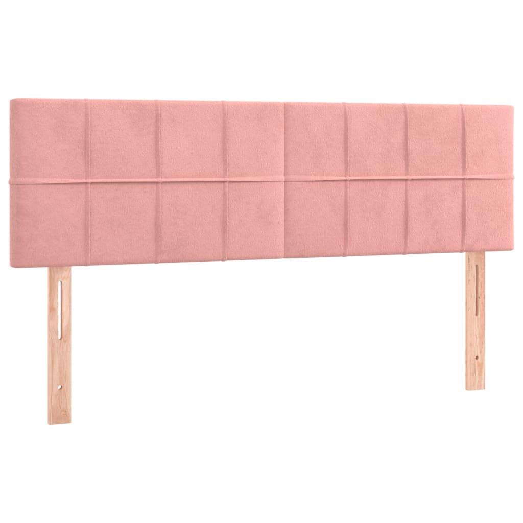 Krevet box spring s madracem LED ružičasti 140x200cm baršunasti