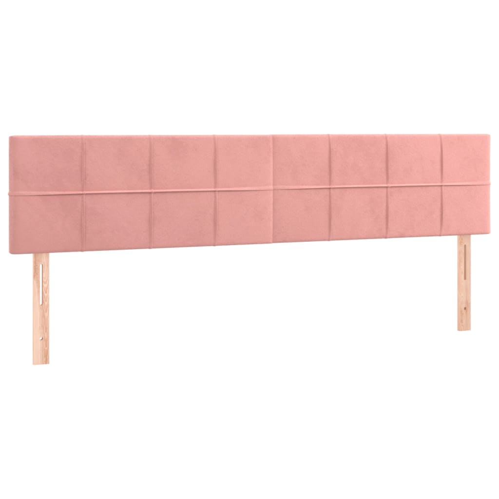 Krevet box spring s madracem LED ružičasti 160x200cm baršunasti