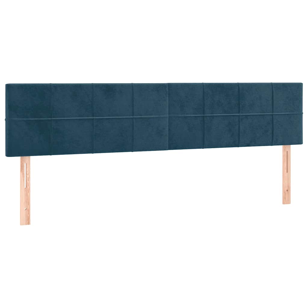Krevet box spring s madracem LED tamnoplavi 200x200 cm baršun