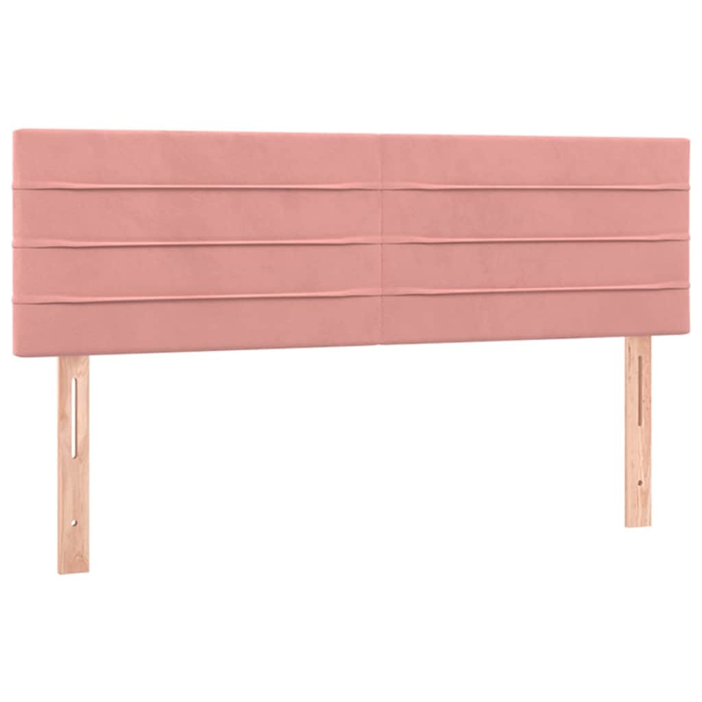 Krevet box spring s madracem LED ružičasti 140x190cm baršunasti