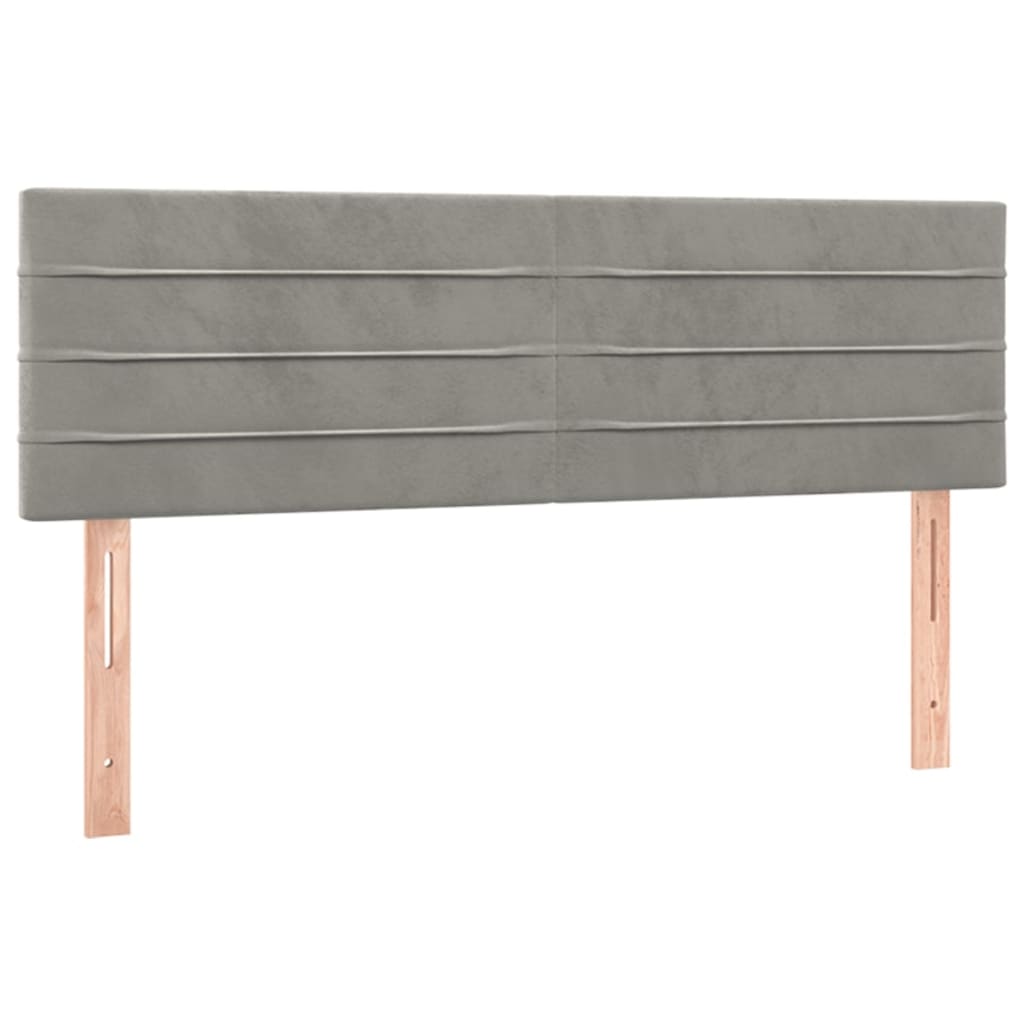 Krevet box spring s madracem LED svjetlosivi 140x200 cm baršun