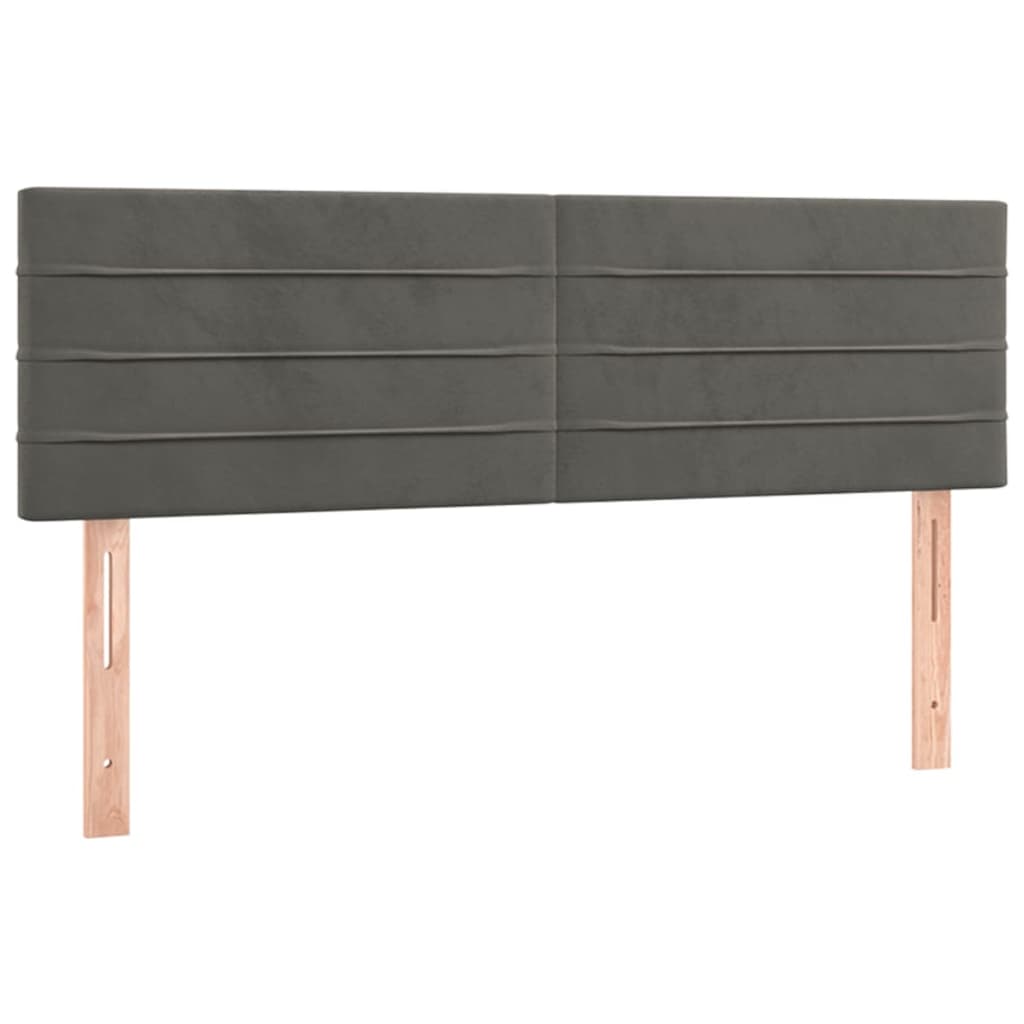 Krevet box spring s madracem LED tamnosivi 140x200 cm baršun