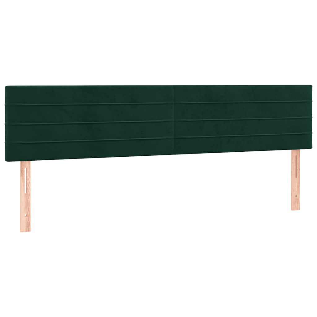 Krevet box spring s madracem LED tamnozeleni 160x200 cm baršun
