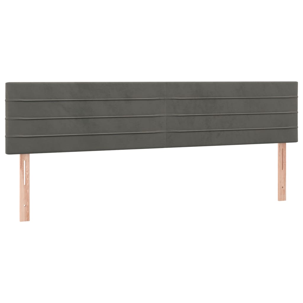 Krevet box spring s madracem LED tamnosivi 180x200 cm baršun