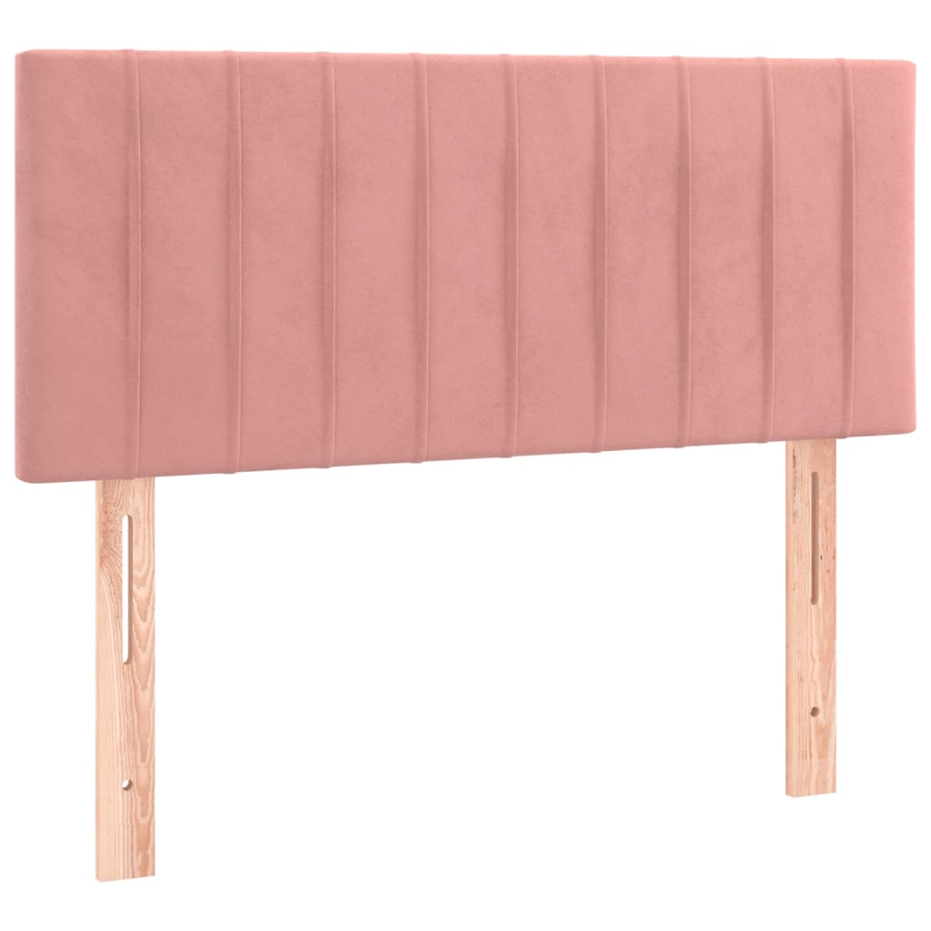 Krevet box spring s madracem LED ružičasti 80x200 cm baršunasti